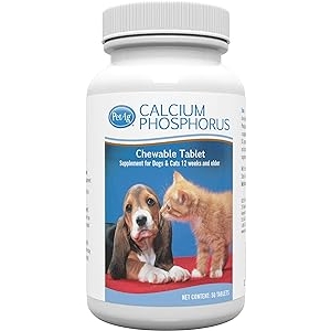 PetAg Calcium Phosphorus Tablets for Dogs & Cats - Fortified with Vitamin D - витаминная добавка для котят/щенков с кальцием , 50 таб.(США)