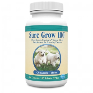 Sure Grow 100 (Pet-Ag) - пищевая добавка с кальцием и фосфором, витаминами А и Д, жеват.таблетки 100 шт(США)