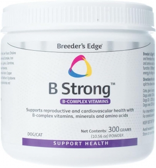 Breeder's Edge B Strong Powder, B-Complex Vitamins- 300 gm, Комплекс витаминов группы В, минералов и аминокислот (порошок) для кобак/кошек, 300 гр. (США)