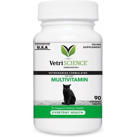 VetriScience Nu Cat Chewable Tablets Multivitamin for Cats, 90 count таблетки мультивитамин  для кошек, 90 шт (США)