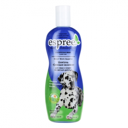 *ESP00017  Шампунь «Сияющая белизна», для собак и кошек со светлой шерстью. Bright White Shampoo, 355 ml (США)