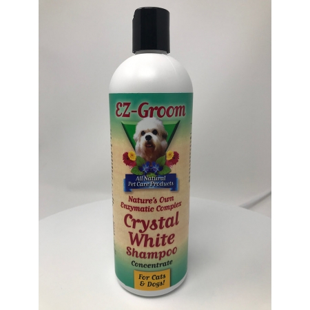 EZ-Groom.Crystal White Shampoo. Шампунь "Белый кристалл", усиливающий белый цвет шерсти животного, 473 мл. Для кошек и собак. Разведение: 8:1. (CША) арт. CRY16E0