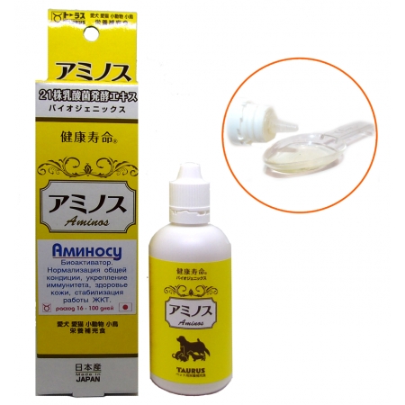 *Аминосу - биоактиватор (аминокислоты) для собак и кошек  (100 мл) /Япония TAURUS
