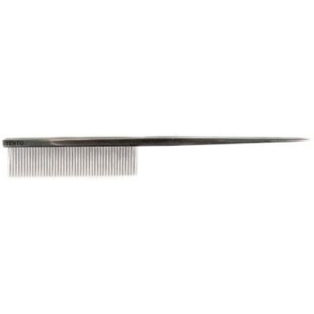 *YENTO Needle Comb расческа со спицей 18,5 см хром с зубцами 2 см, частота 2 мм