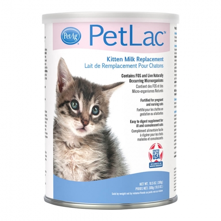 Pet-Ag PetLac Kitten Milk Replacement Powder Заменитель материнского молока для котят от 0 месяцев (порошок) 1-ступень, (300гр.) (США) = нет