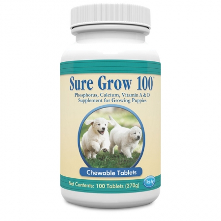 Sure Grow 100 (Pet-Ag) - пищевая добавка с фосфором и кальцием, витаминами А и Д, жеват.таблетки 100 шт(США)